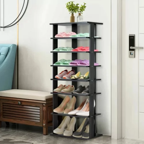 MUCIOUS – Seven Tier Shoe Storage Rack Black