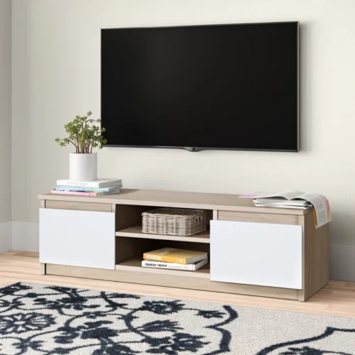 CAMILA – Oak Brown & white Media Display TV Console