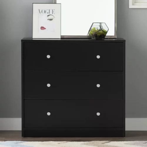 NOLDERD – Black Chest Of Three Drawers